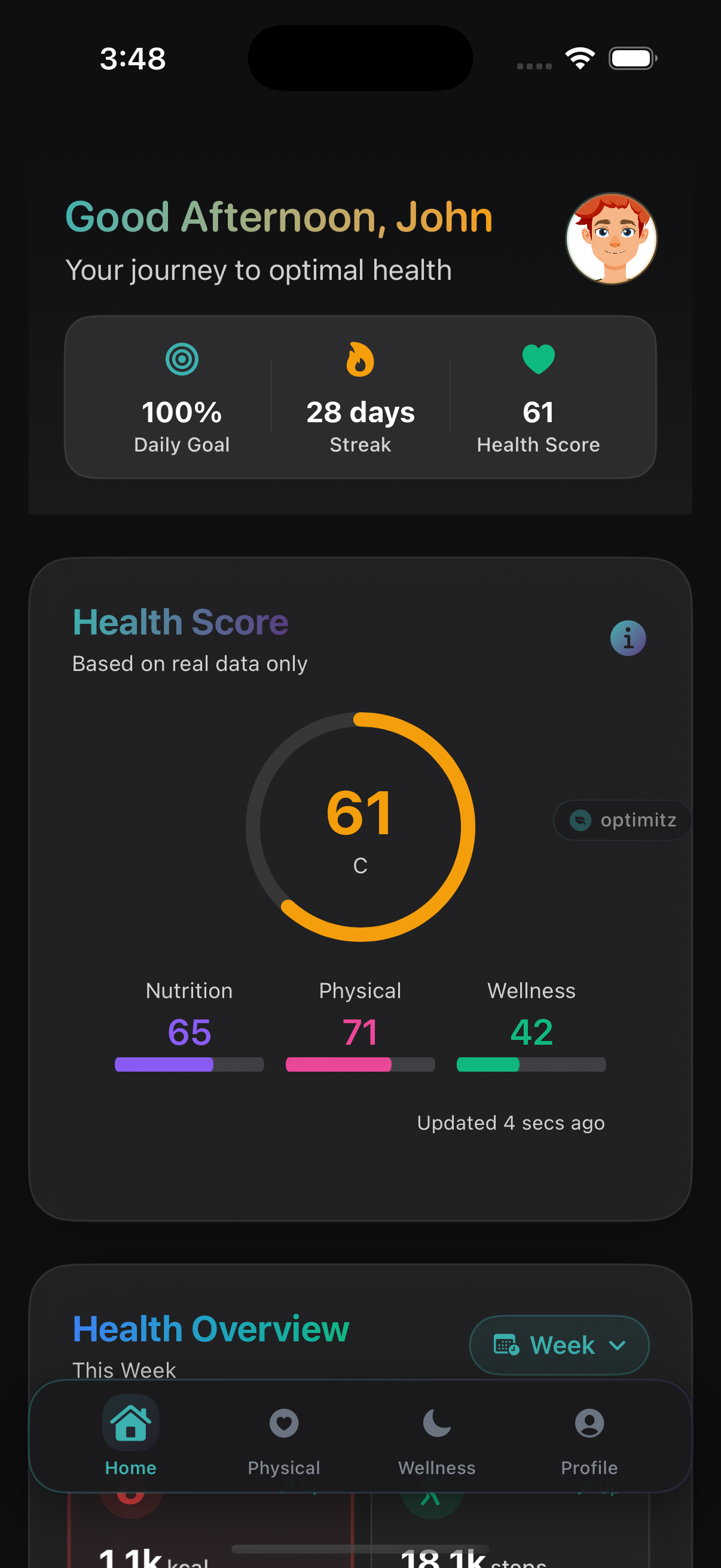 Dark Theme - Home Dashboard