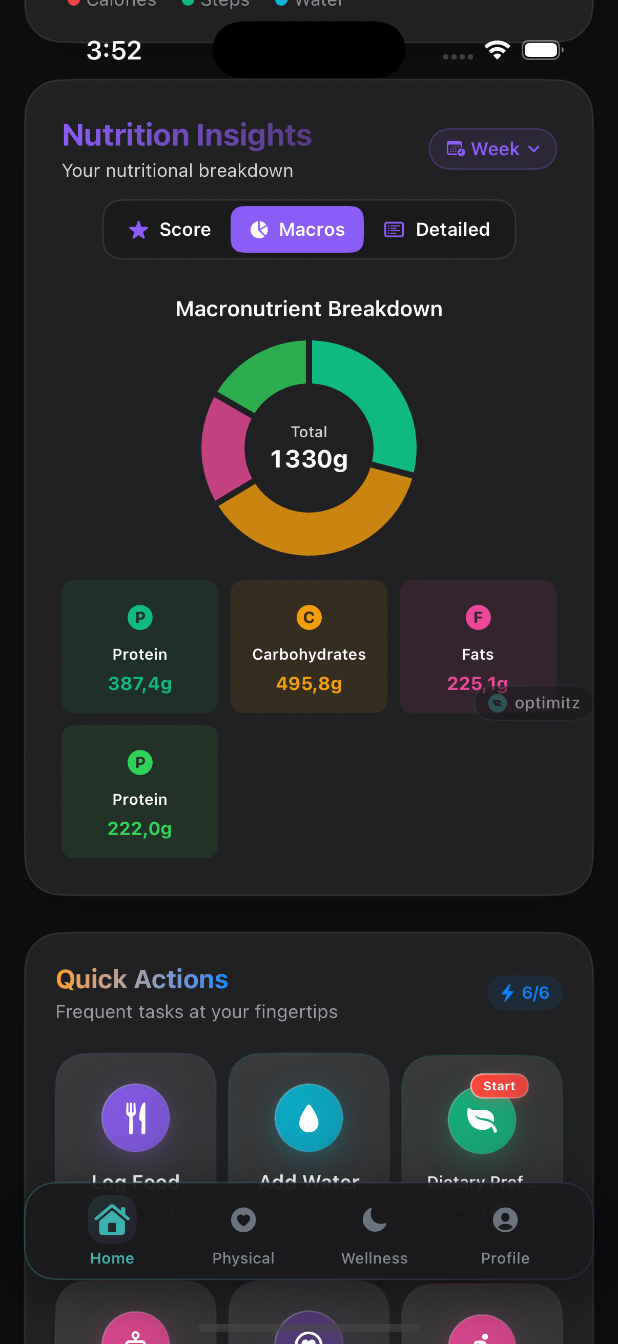 Dark Theme - Macro Tracking