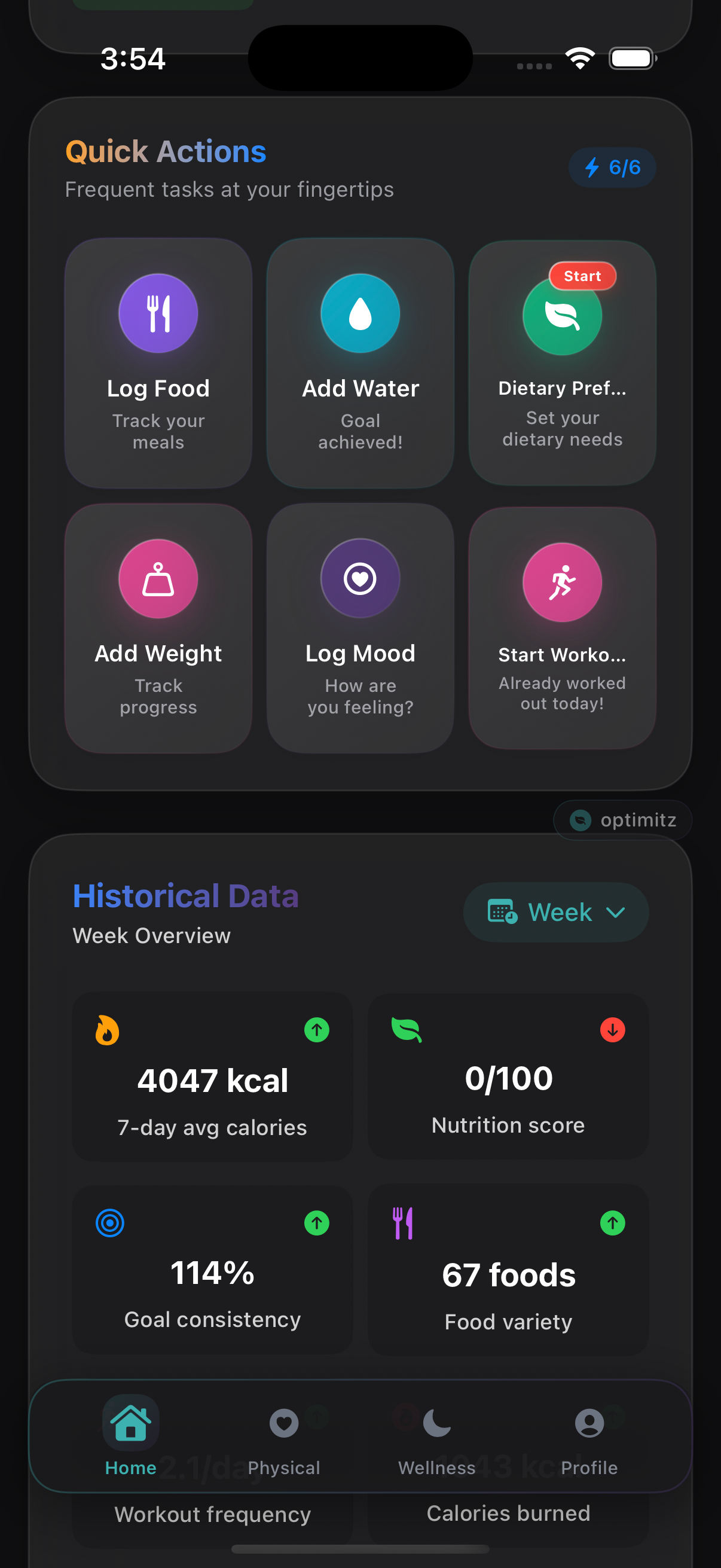 Dark Theme - Quick Actions