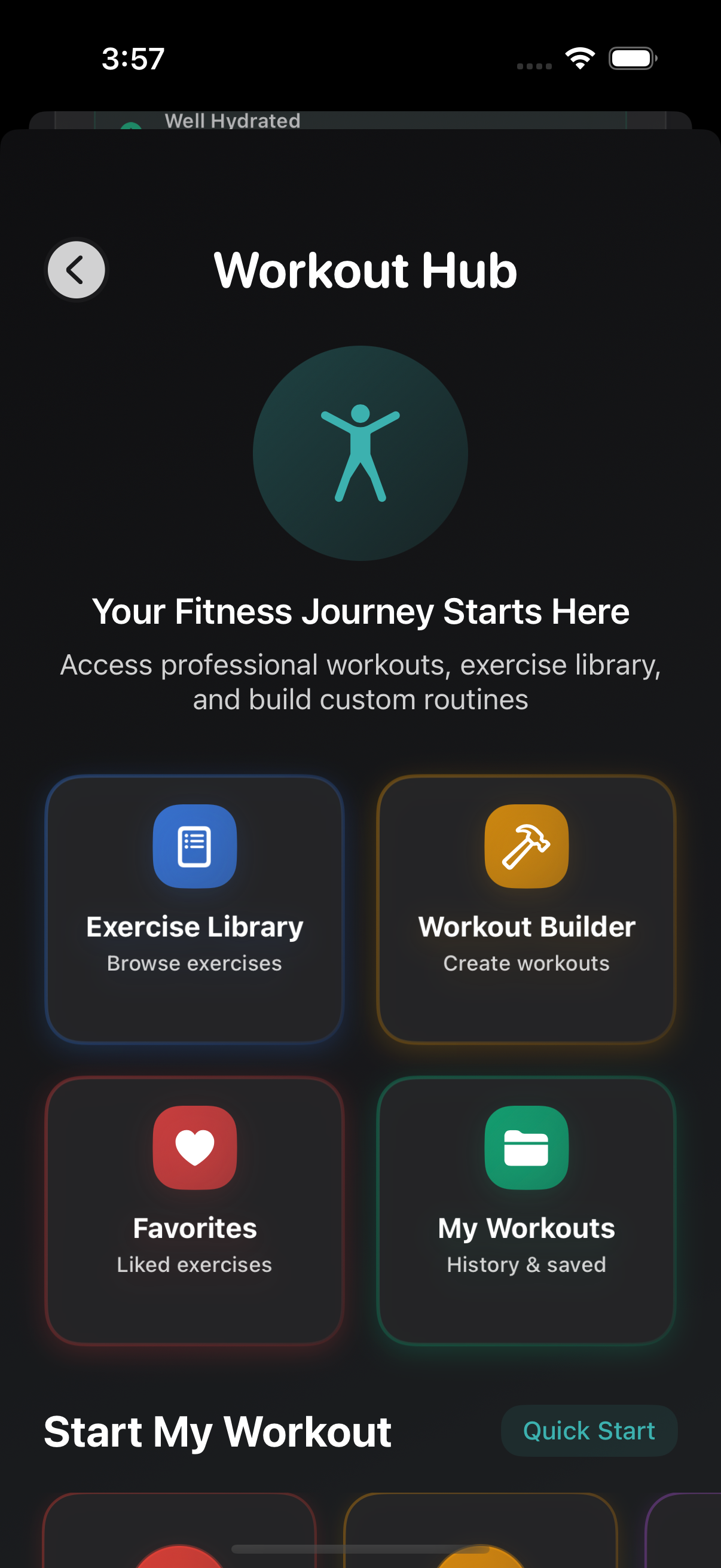 Dark Theme - Workout Tracking