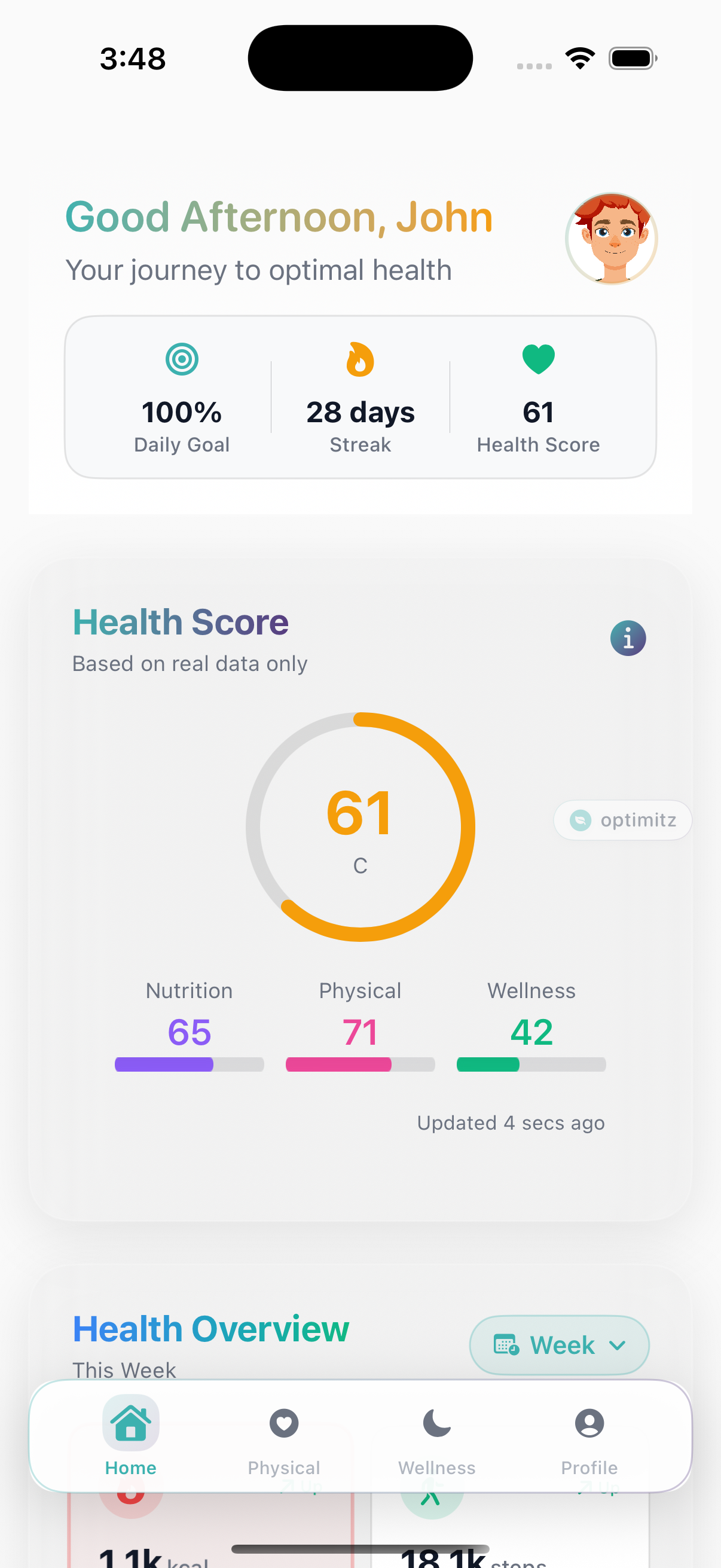 Light Theme - Home Dashboard