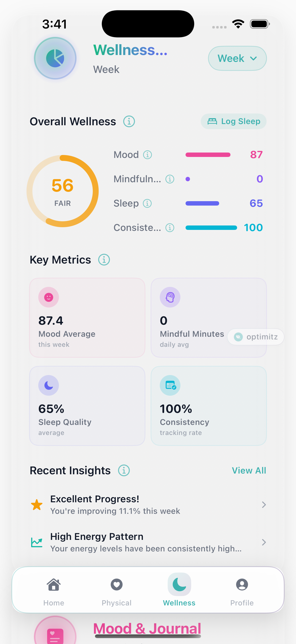 Light Theme - Wellness Tracking